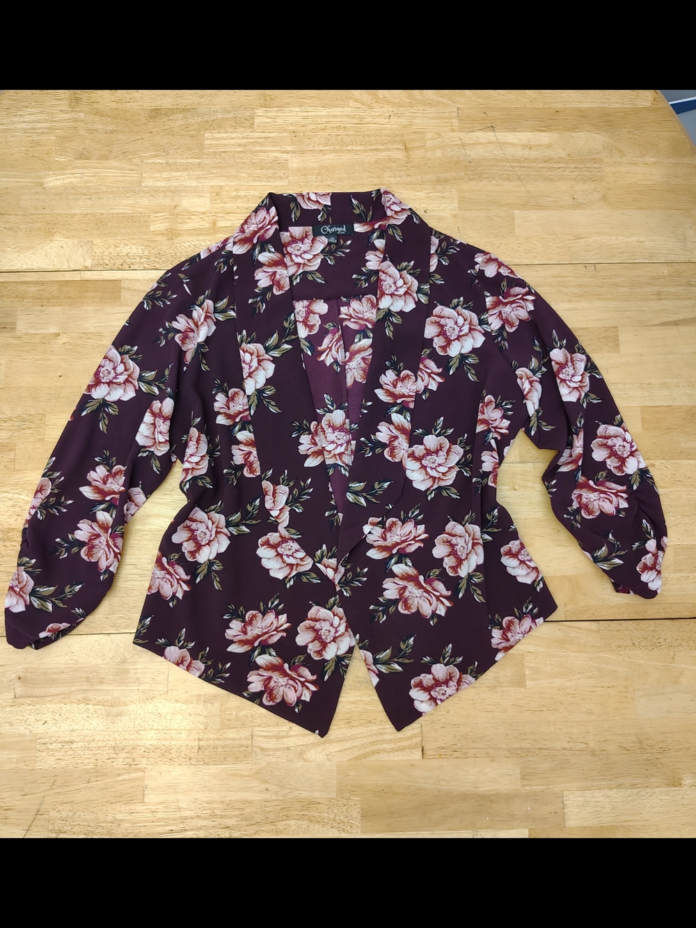 Floral Open-Front Blazer